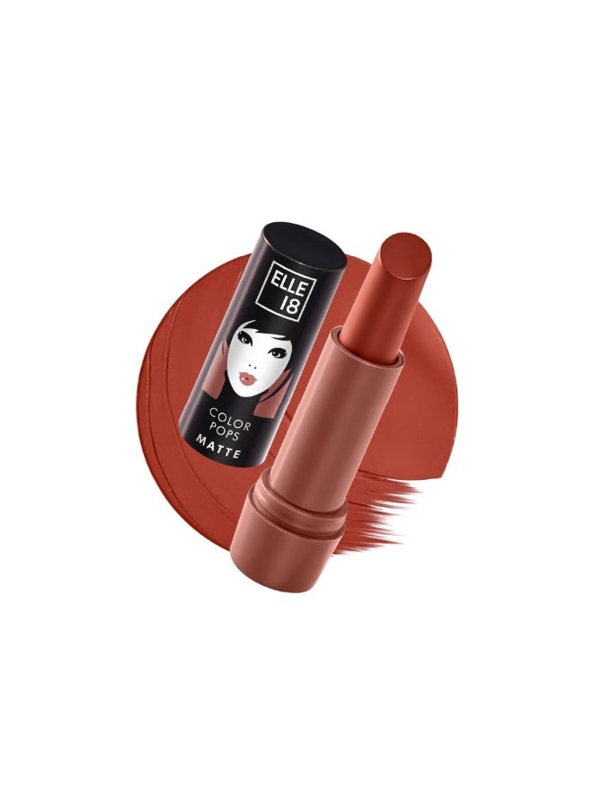 إيل 18 أحمر شفاه Elle 18 Color Pops Matte، لون نيود تريب، بلمسة نهائية مطفية، مرطب، غني بزبدة الشيا وزيت الجوجوبا | 4.3 غرام - Image 1